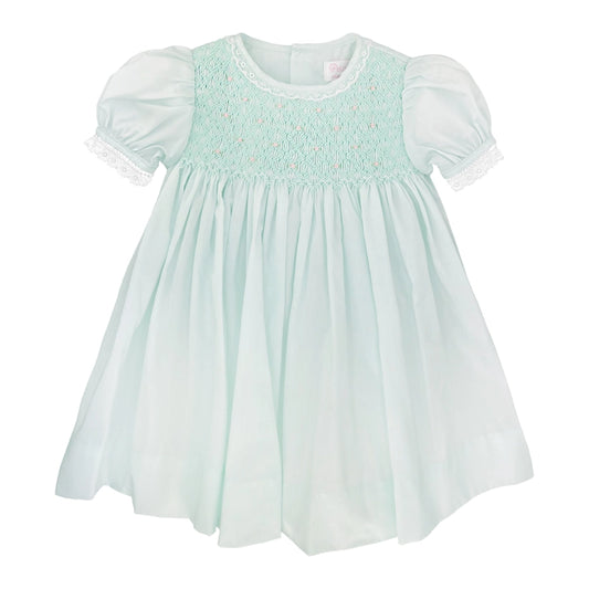 Mint Smocked Top French Lace Dress