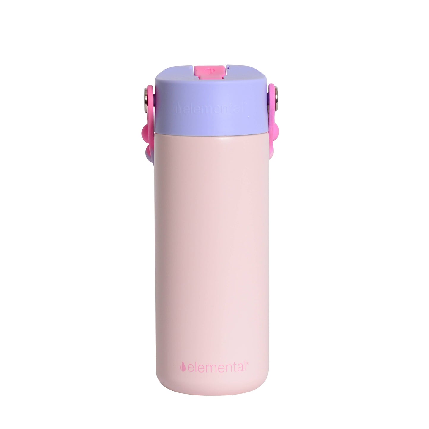 Kids Fidget Handle Water Bottle - Blush Pink Tie Dye