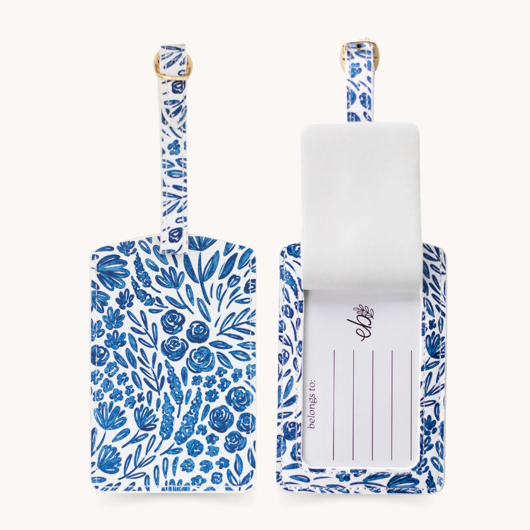 Porcelain Floral Luggage Tag