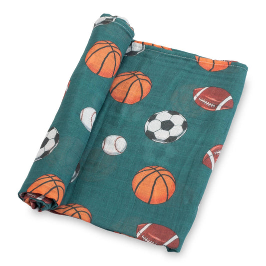 Little Athlete Muslin Swaddle Blanket