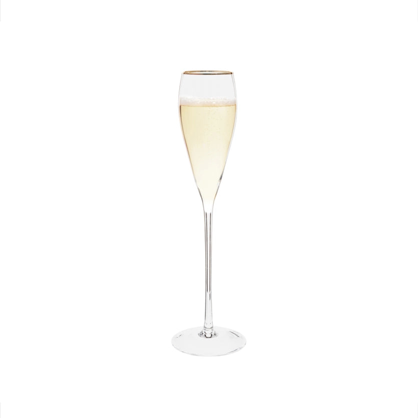 Gold Rim Tapered Champagne Flute Set