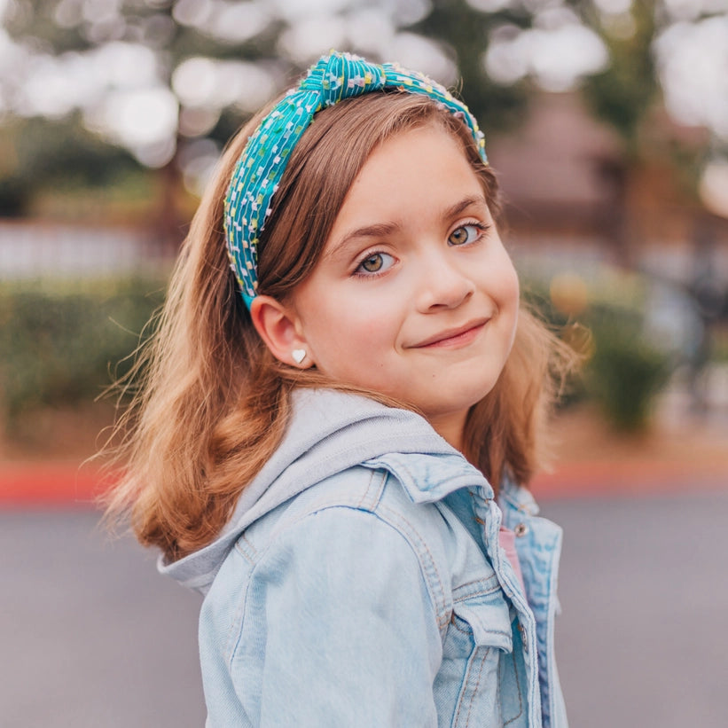 Girl’s Aqua Confetti Headband