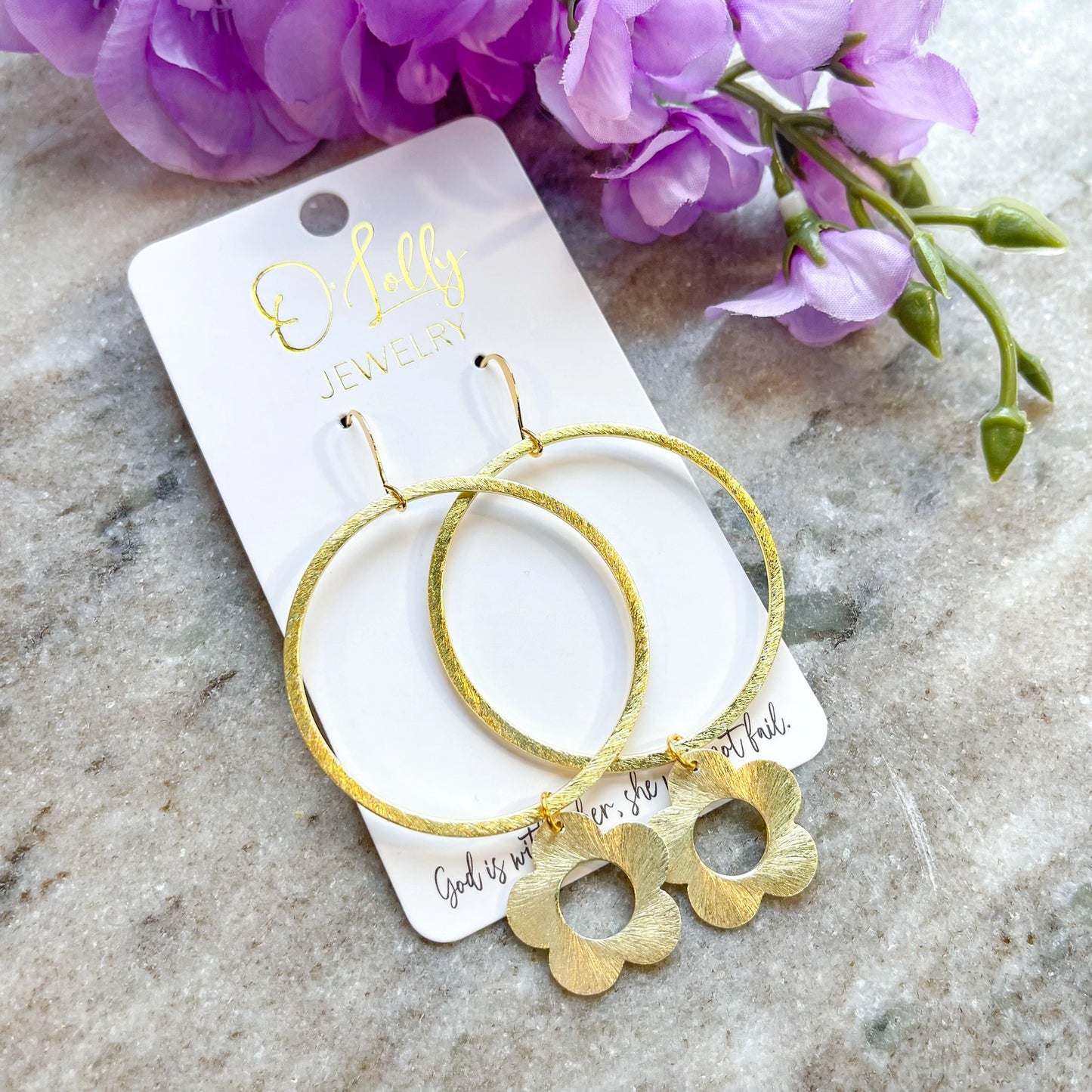 Marigold Flower Charm Earrings