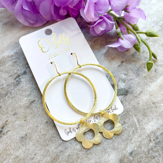 Marigold Flower Charm Earrings