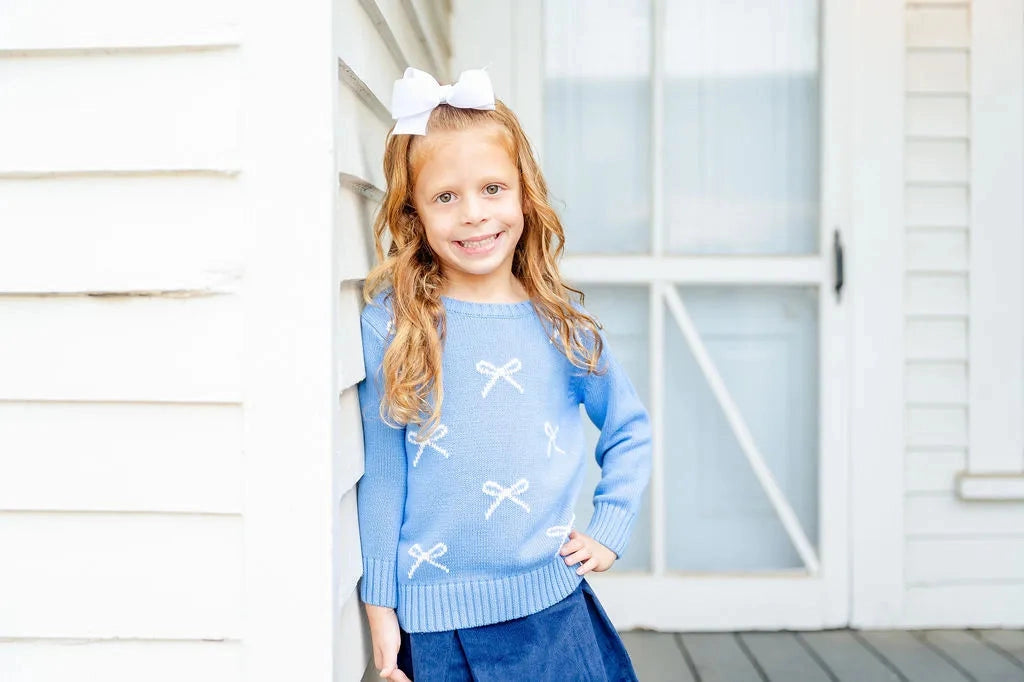 Sarah Blue Bows Sweater