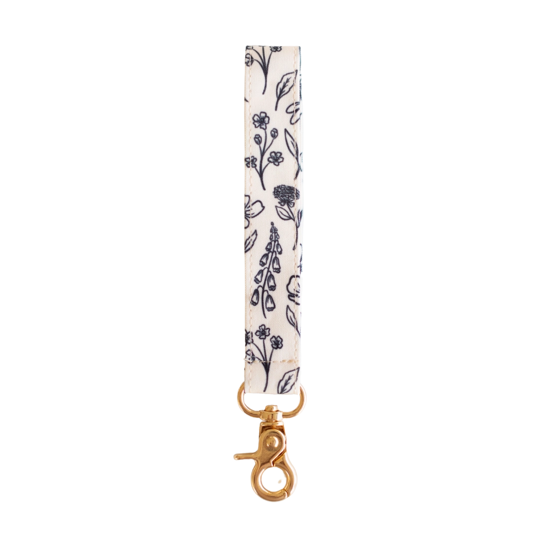 Pressed Floral Wristlet Keychain