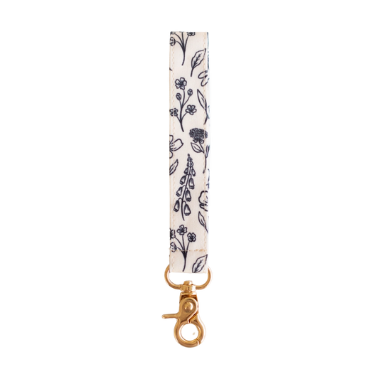 Pressed Floral Wristlet Keychain