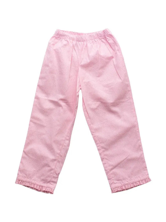 Pink Gingham Ruffle Pants