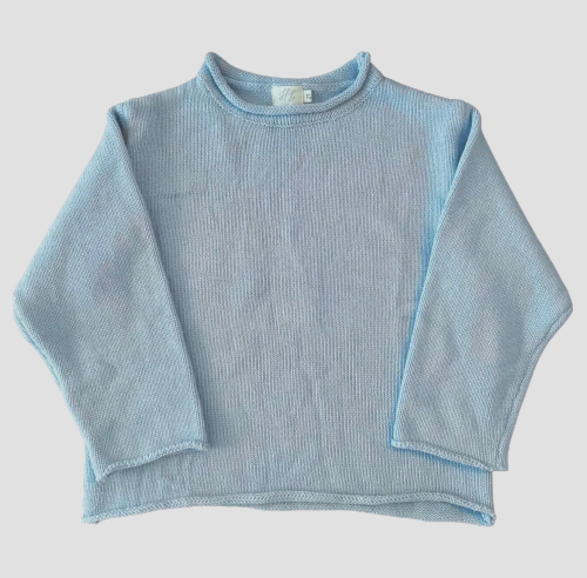 Blue Roll Neck Sweater