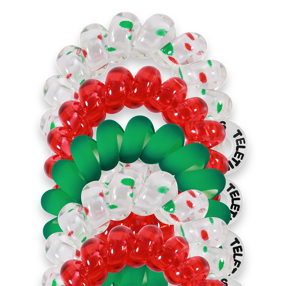 Teleties Spiral Hair Coils | Tiny | Seasons Greetings Hair Ties