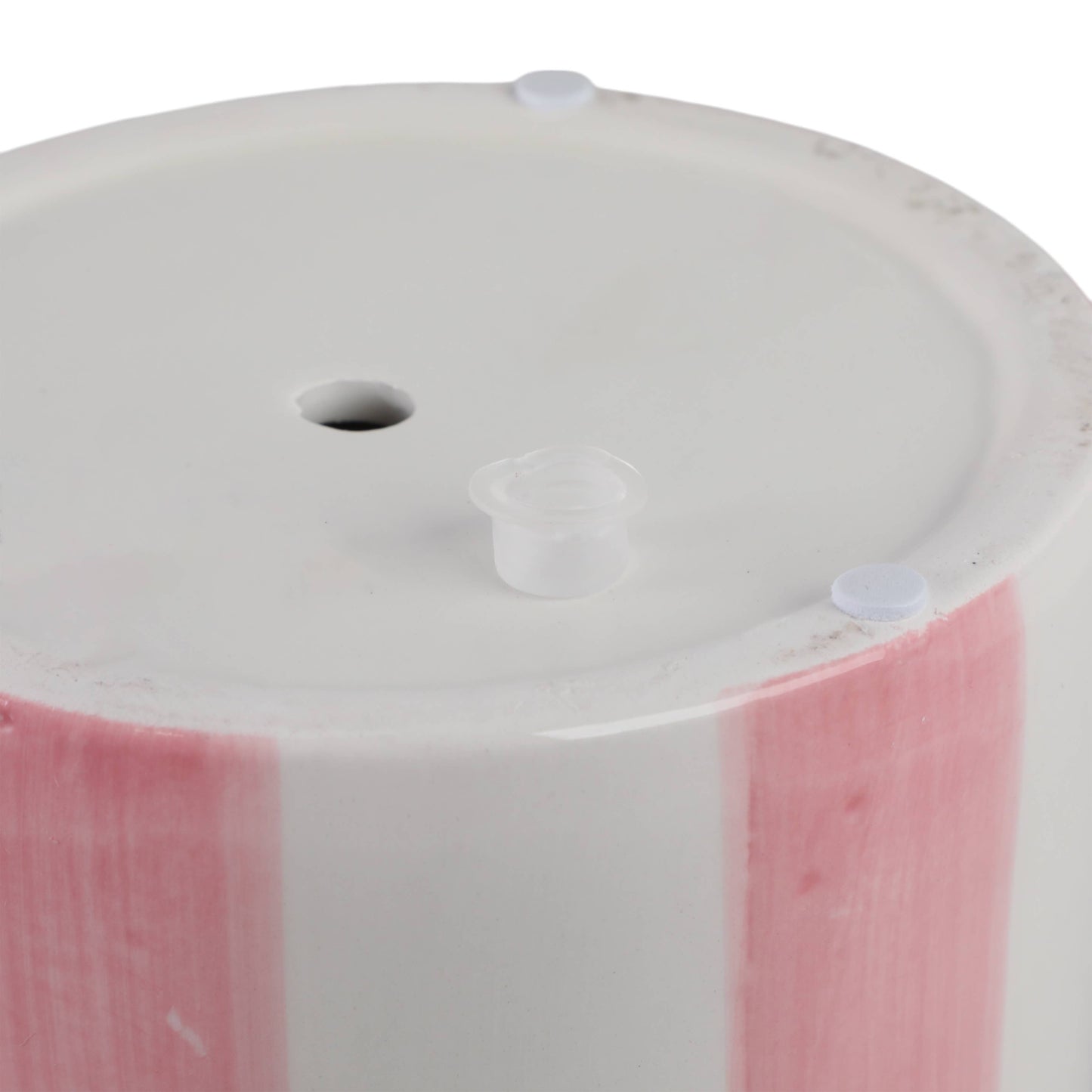 Pink Striped Scalloped Ceramic Planter