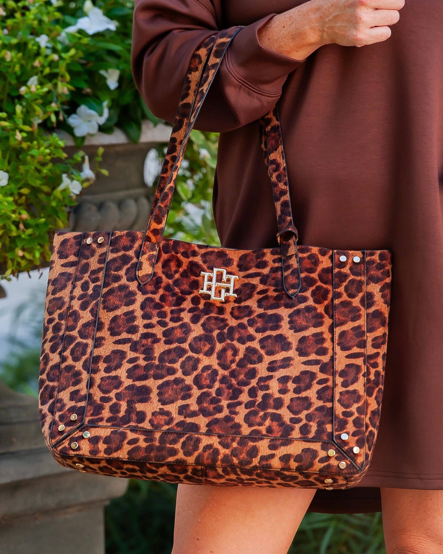 Sophie Studded Tote - Leopard