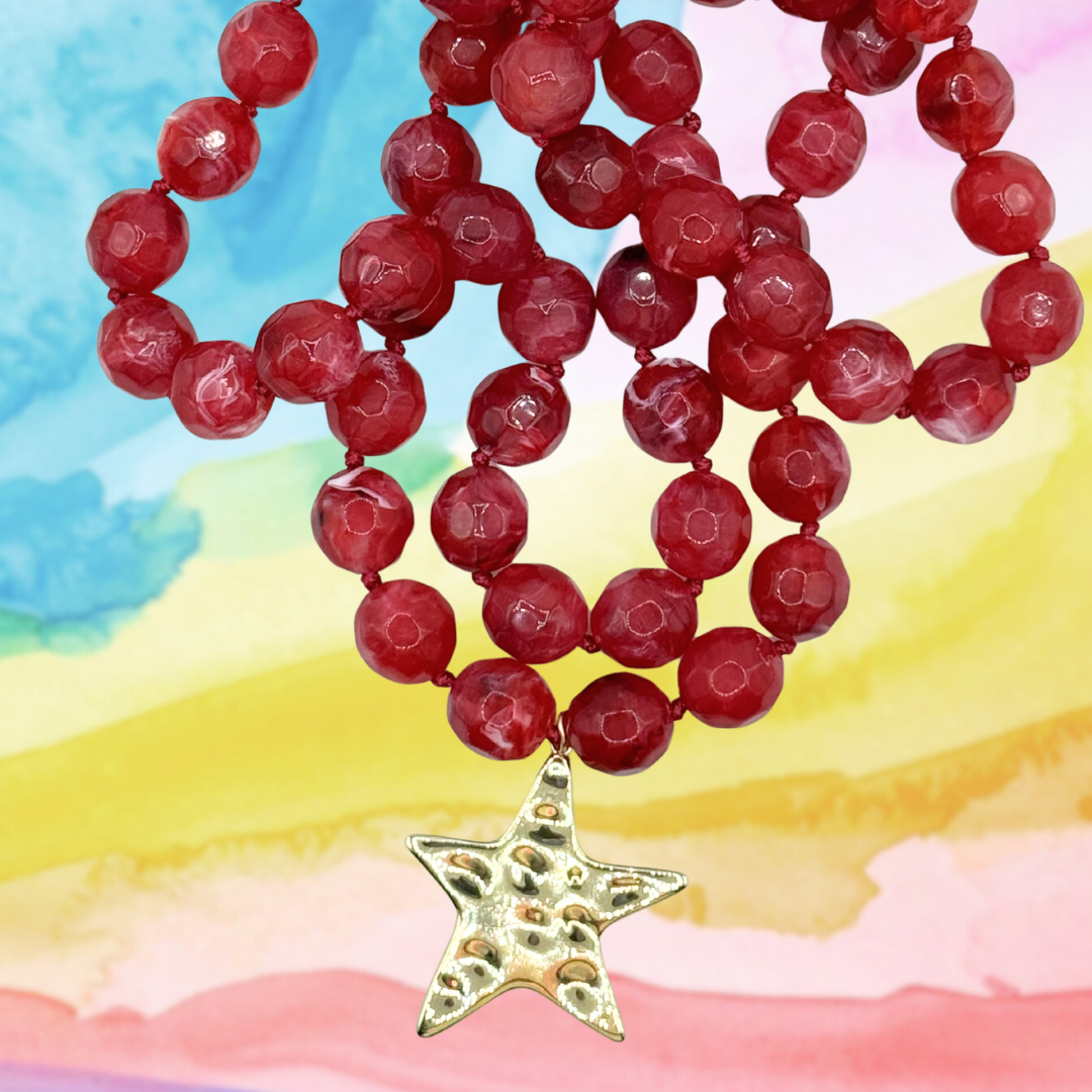 Red Gameday Star Necklace