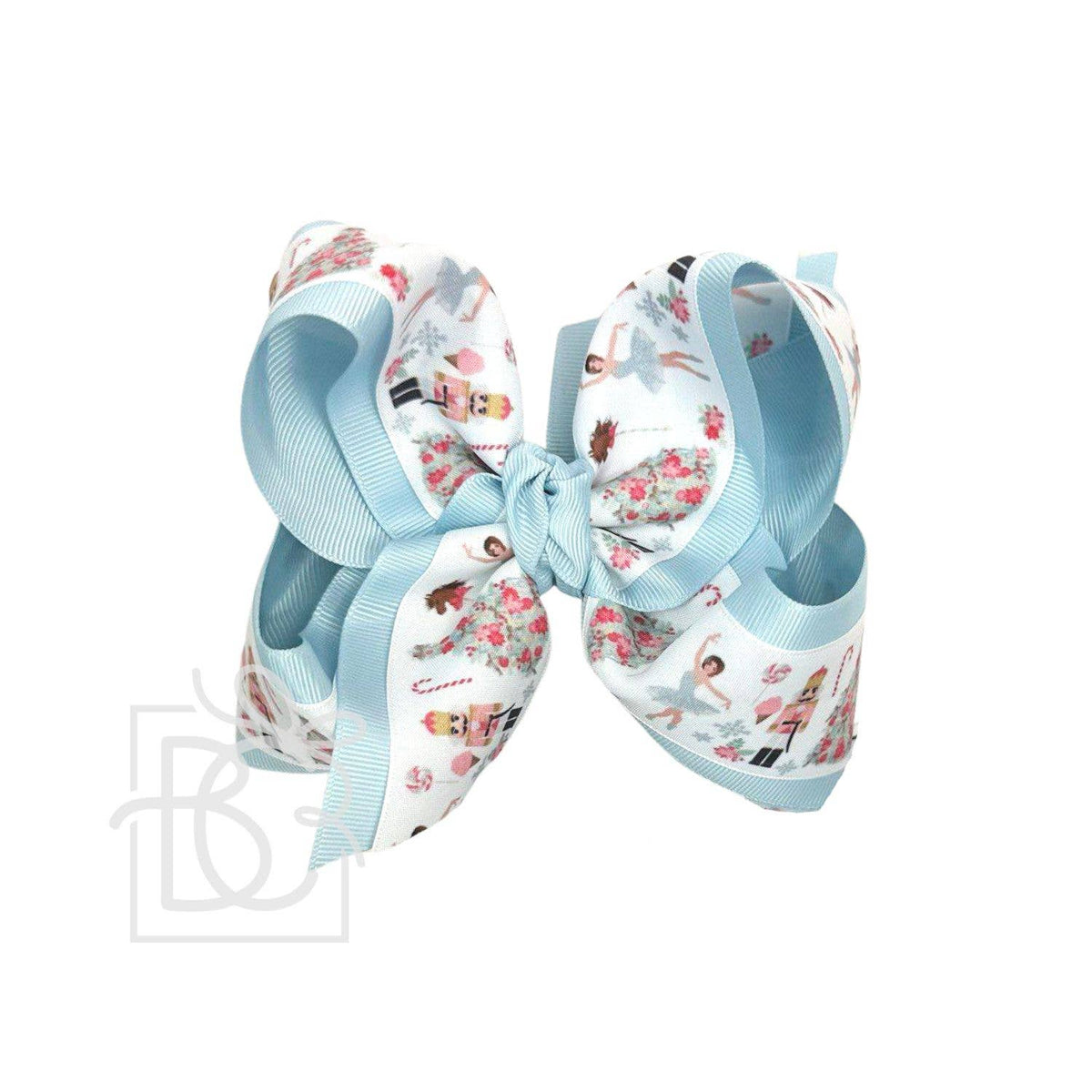 4.5" Light Blue Layered Christmas Nutcracker Pastel Hair Bow
