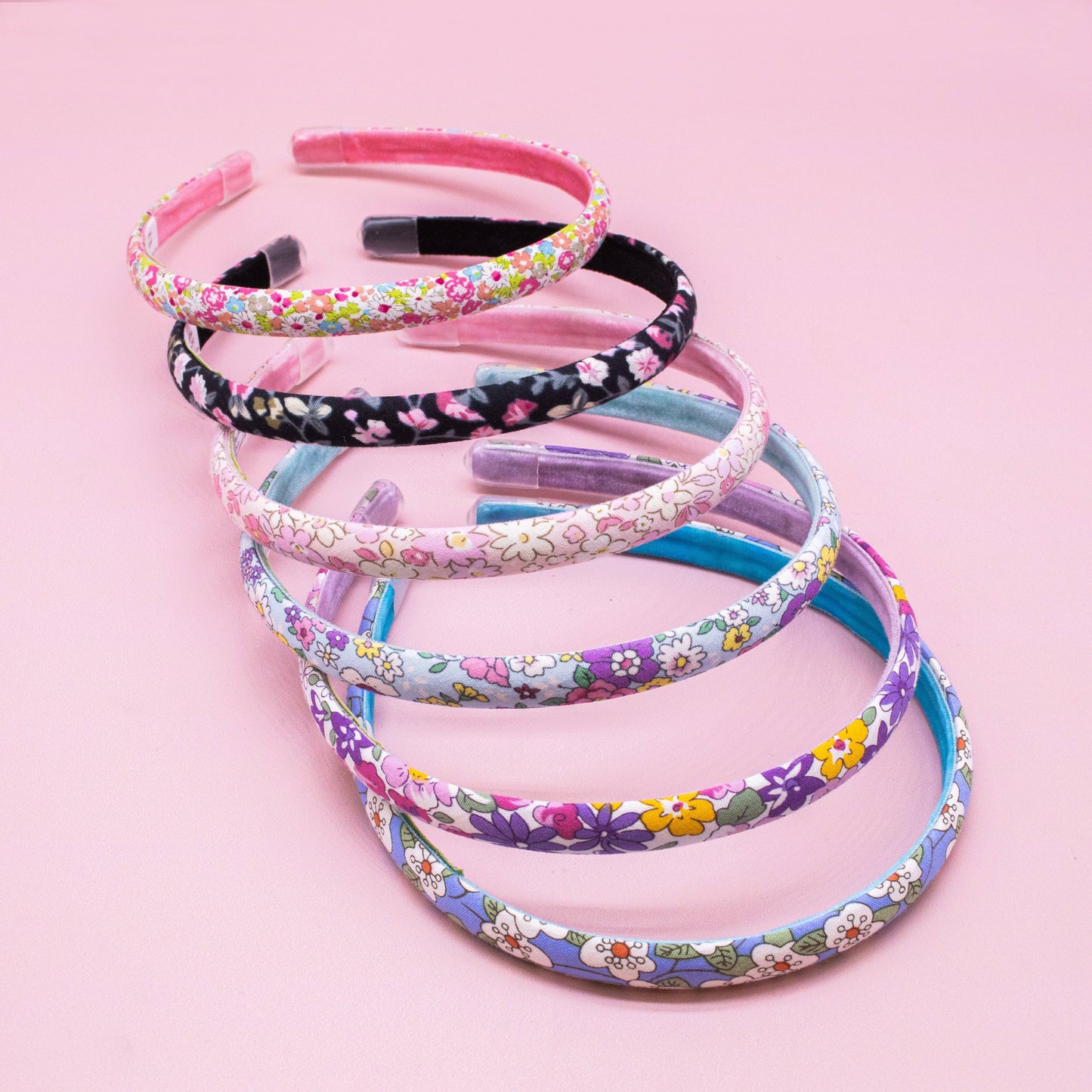 Girl's Peach Thin Floral Headband