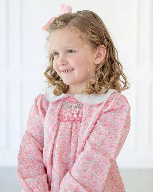 Sadie Pink Floral Smocked Dress