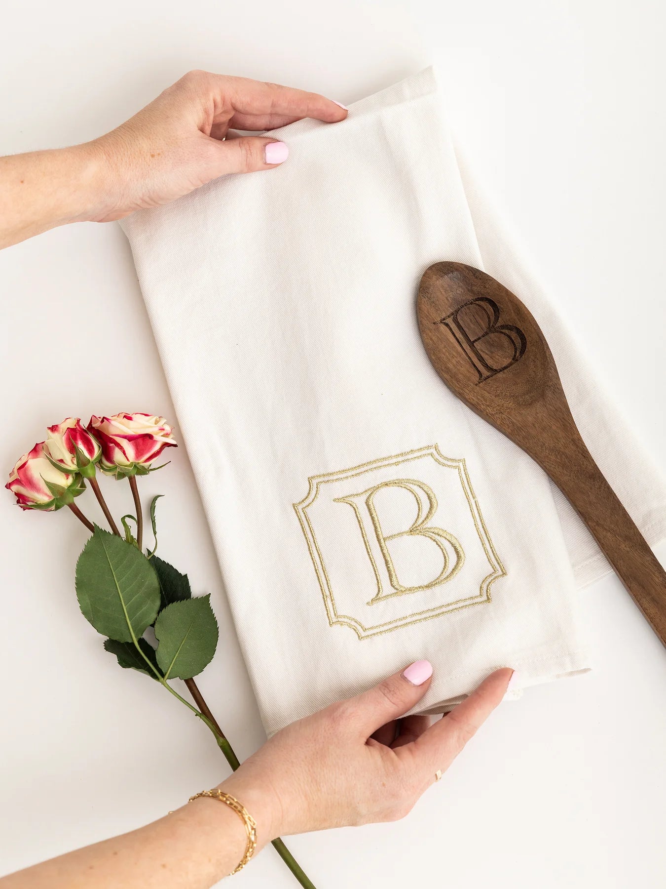 Initial Tea Towel & Spoon Set