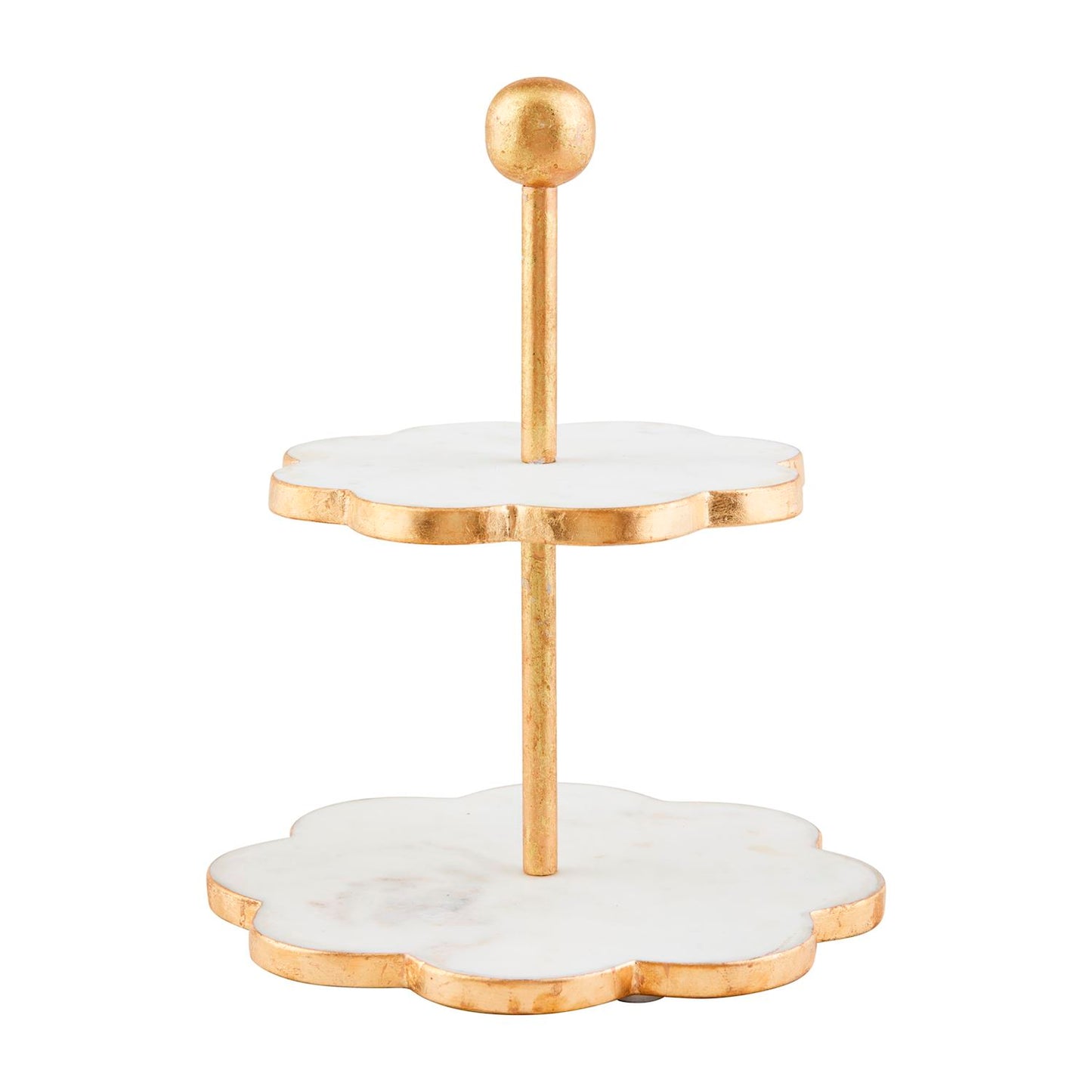 Scalloped Marble Two Tier Server