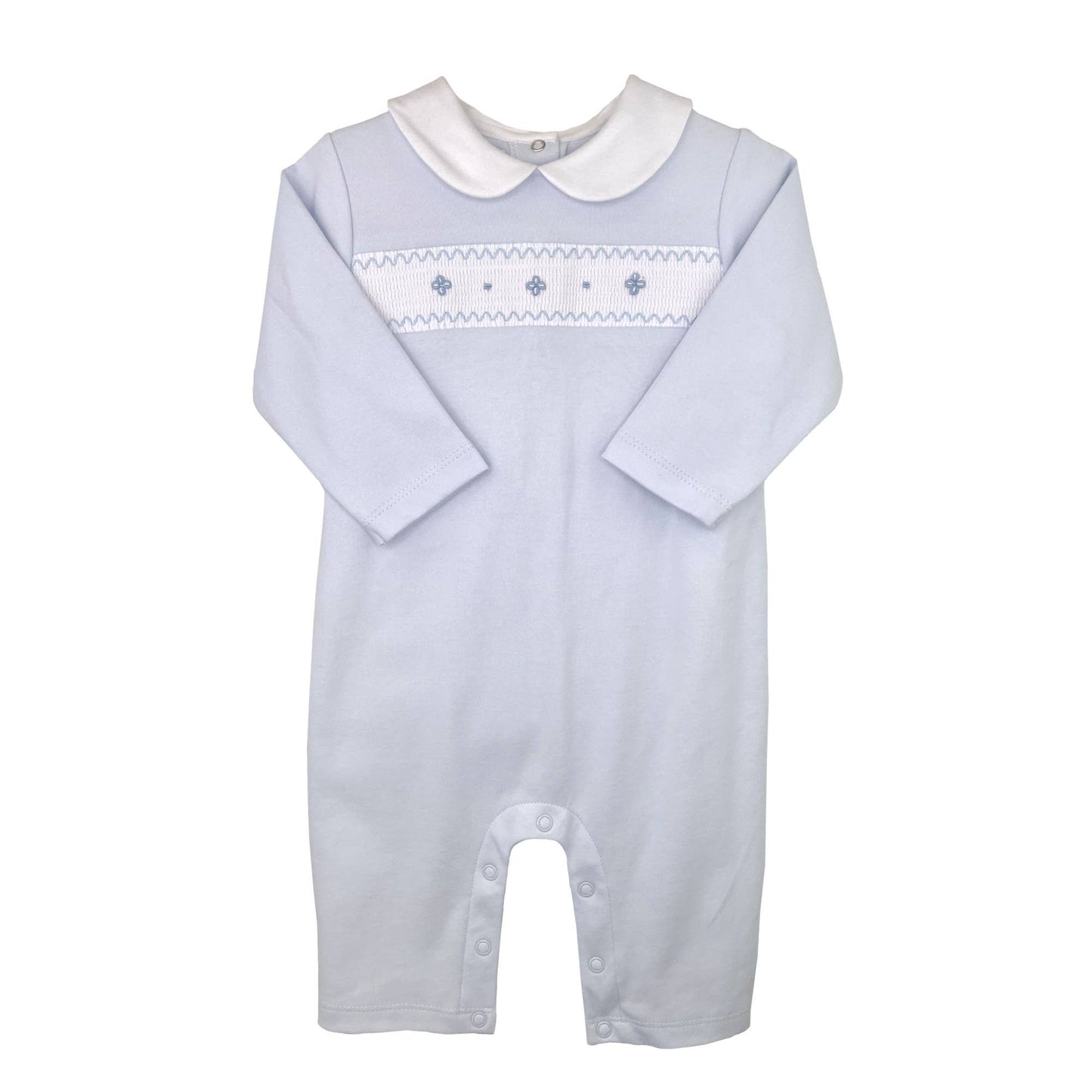 Boys Blue Smocked Knit Longall