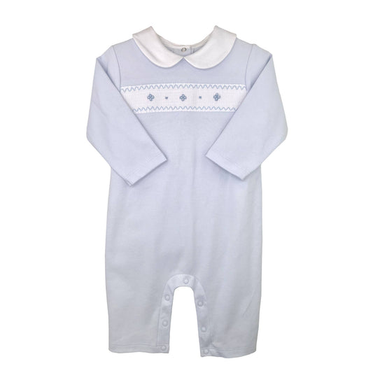 Boys Blue Smocked Knit Longall