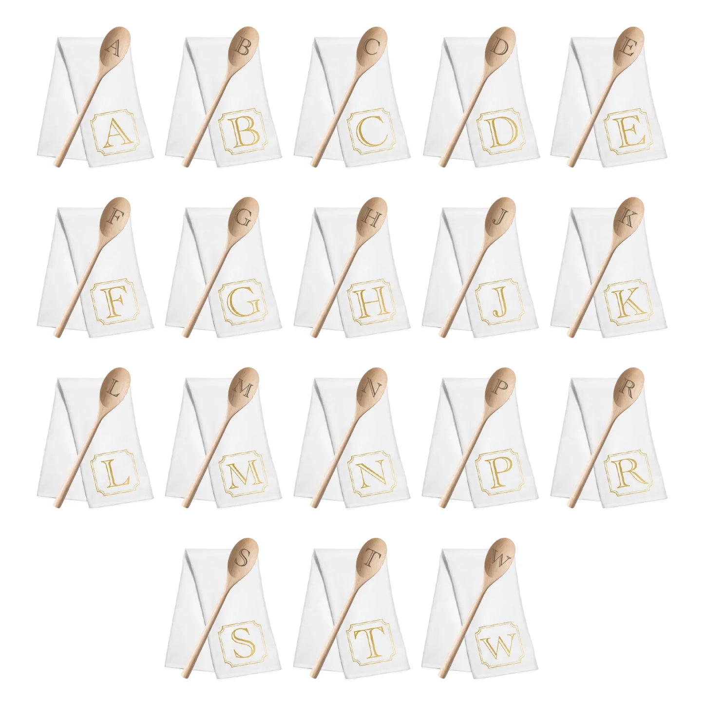 Initial Tea Towel & Spoon Set