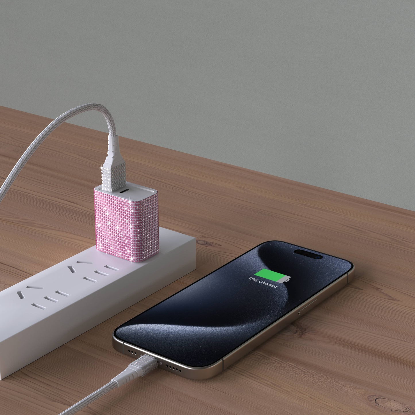 Pink Bling Wall Charger - USB/USB-C