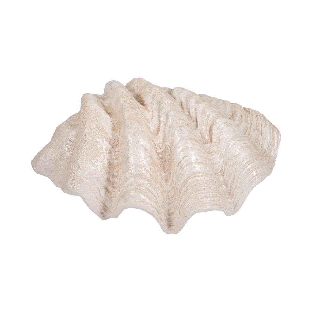 Ivory Polyresin Pearlized Clam Shell - 25 in.