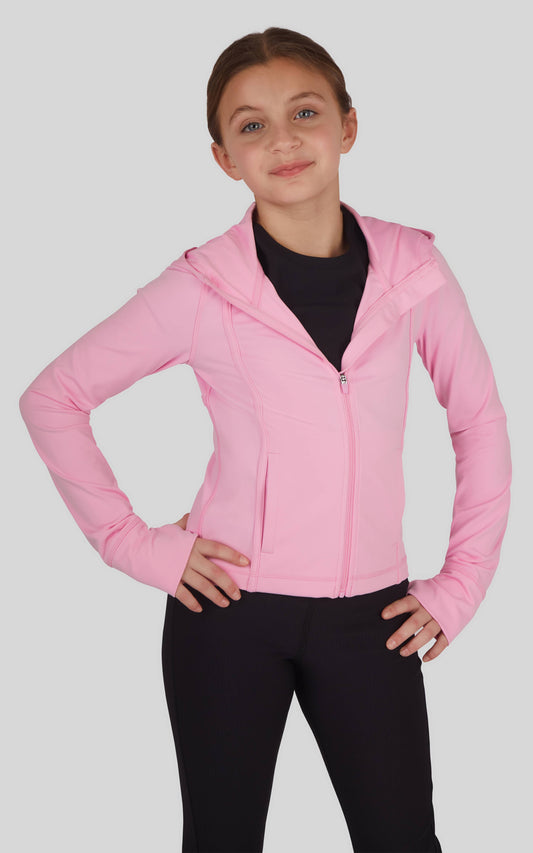 Pink Girls Everyday Full Zip Active Jacket with Hood