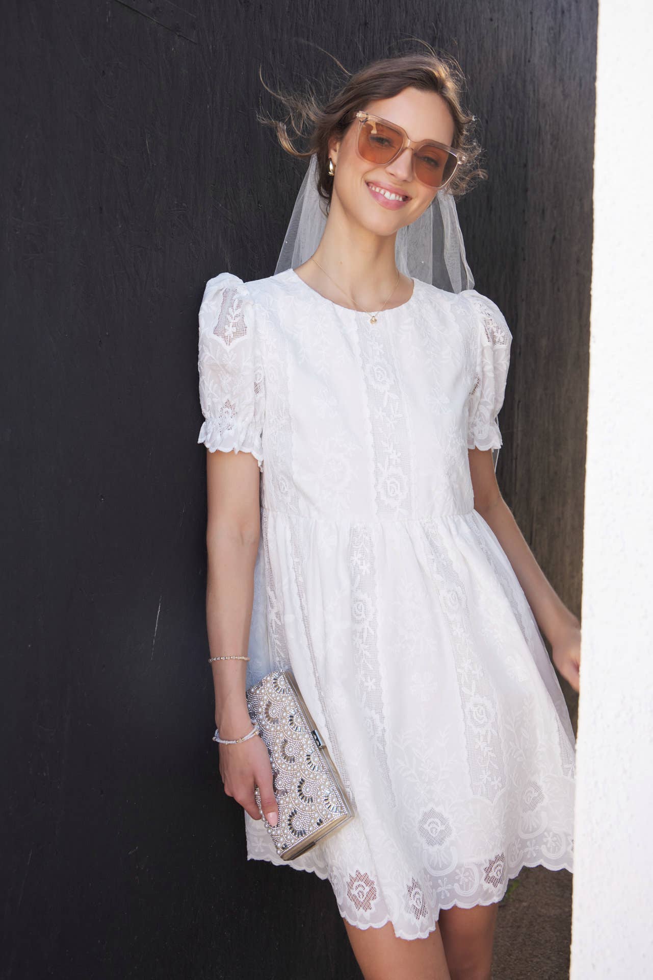 Timeless White Lace Detail Dress