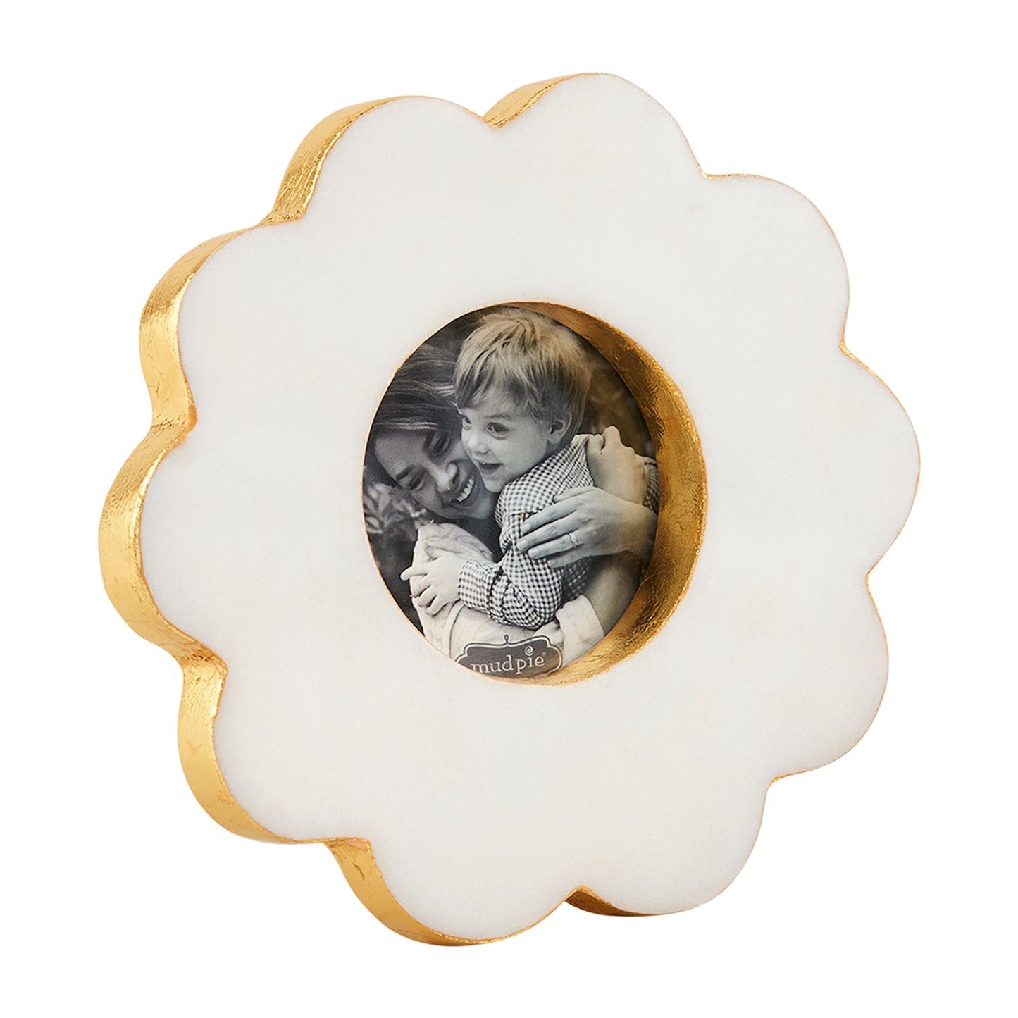 Scalloped Circle Marble Mini Photo Frame