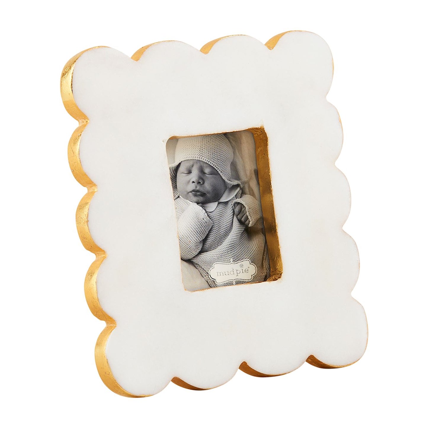 Scalloped Rectangle Marble Mini Photo Frame