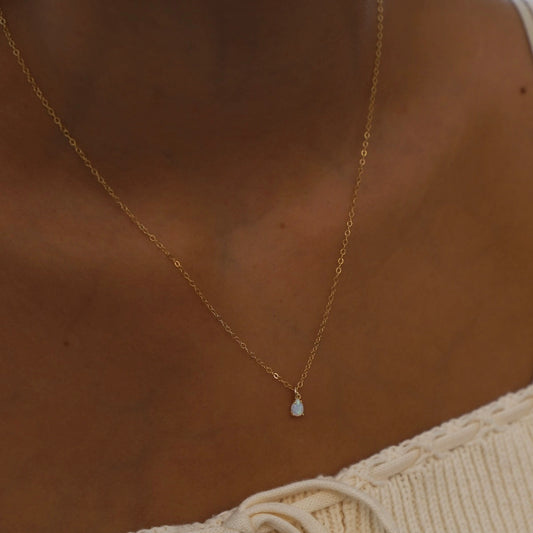 Teardrop Opal Drop Necklace