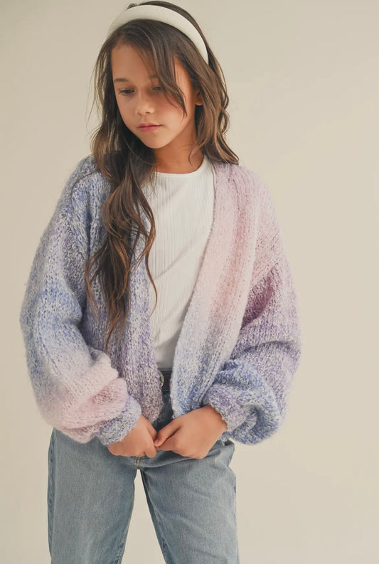 Pastel Multicolor Cropped Cardigan