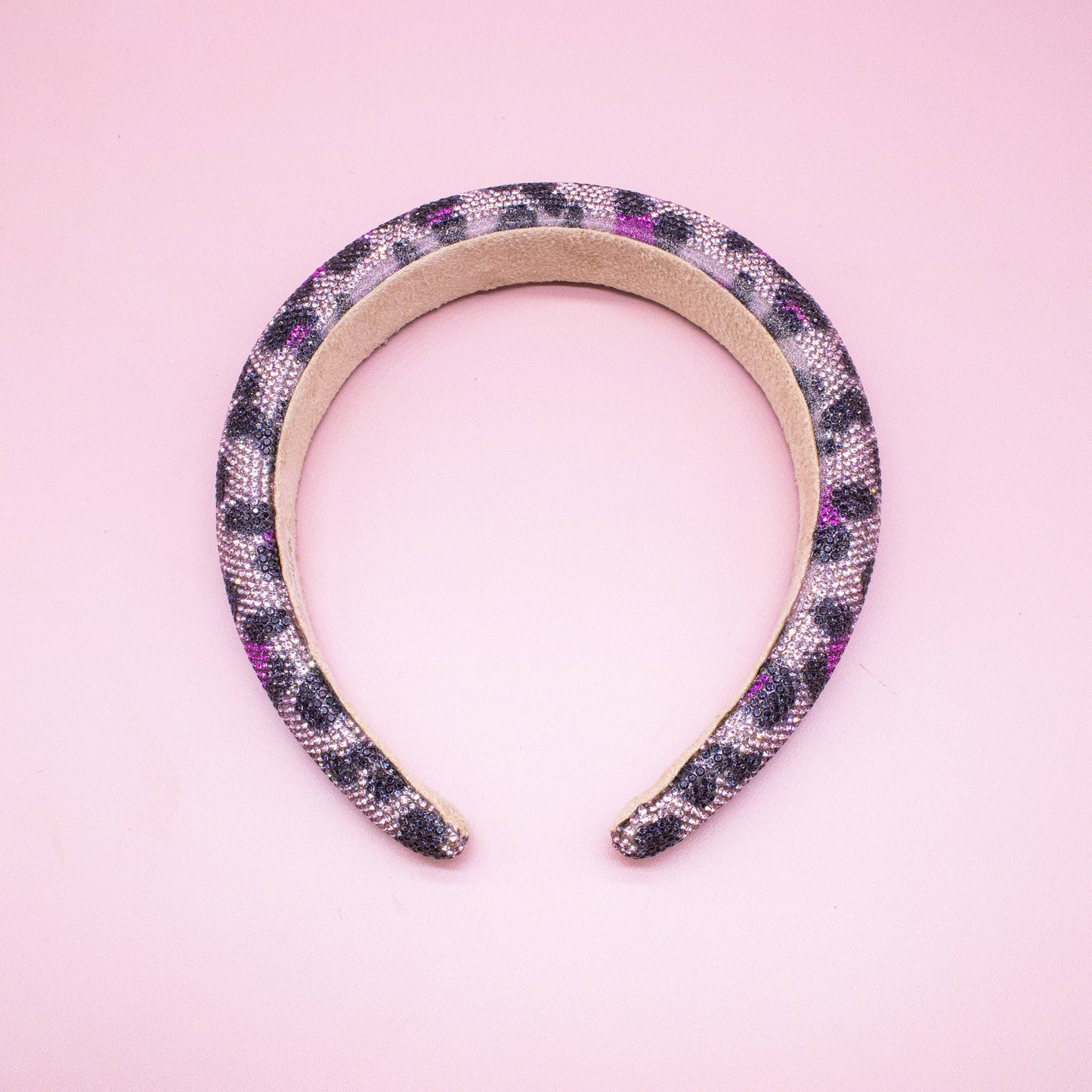 Girl's Purple Leopard Rhinestone Headband