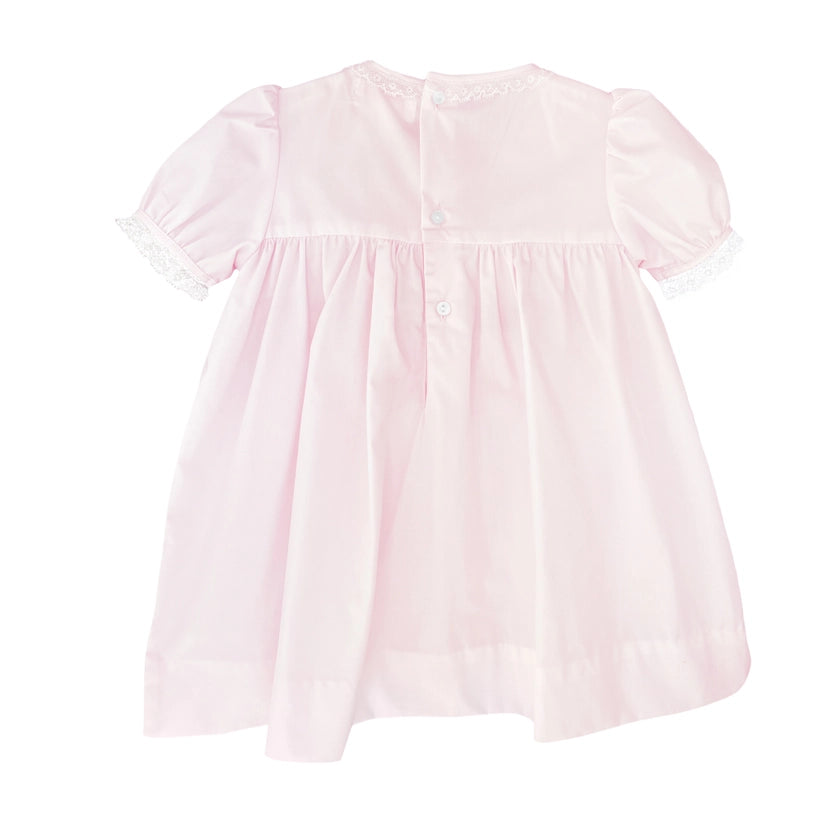 Pink Smocked Top French Lace Dress