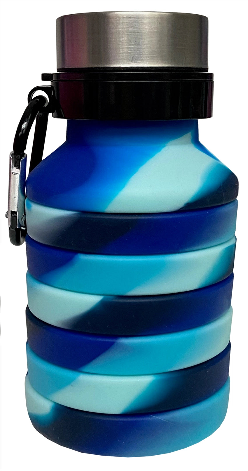 Blue Tie Dye Collapsible Water Bottle