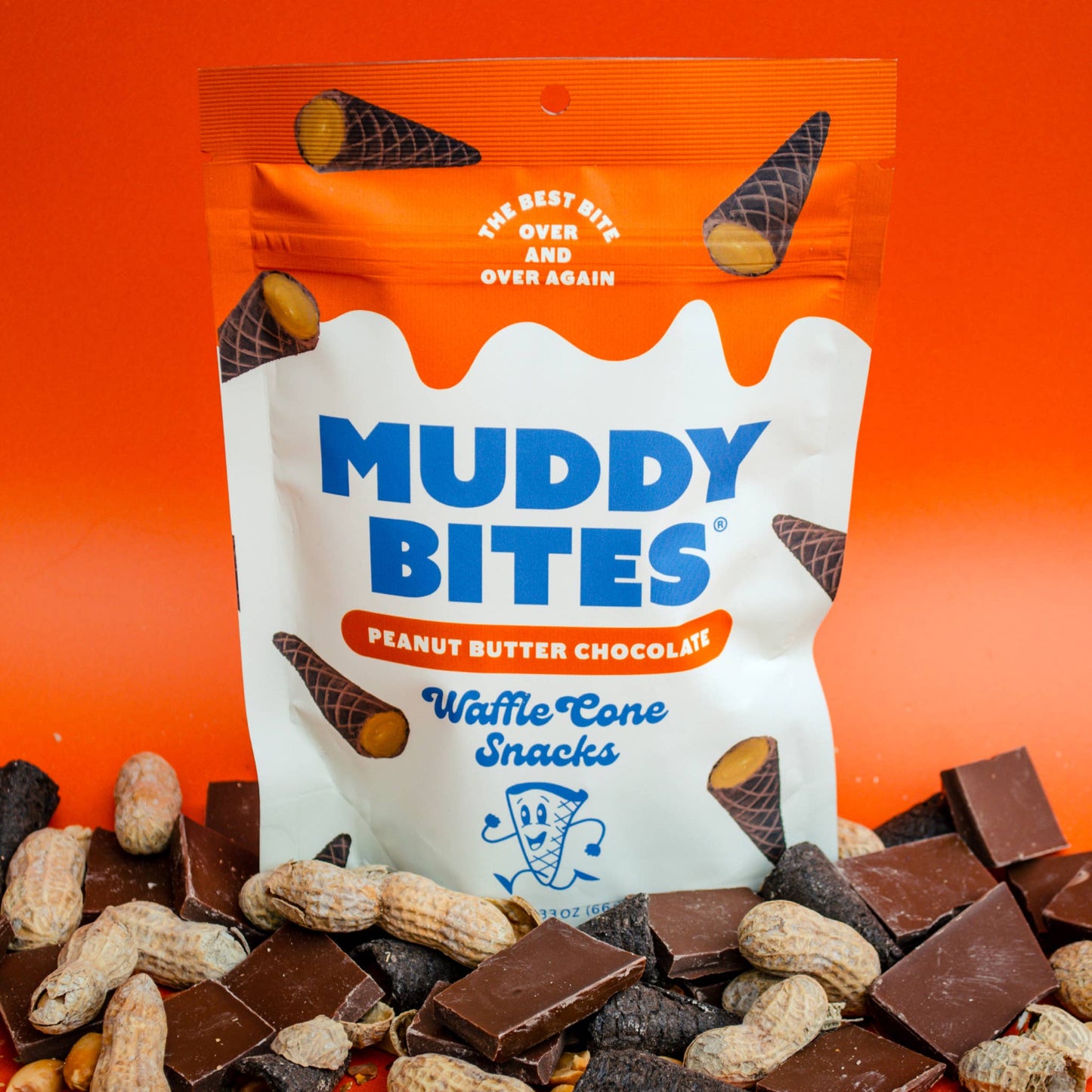 Muddy Bites Peanut Butter Chocolate Waffle Cone Snacks