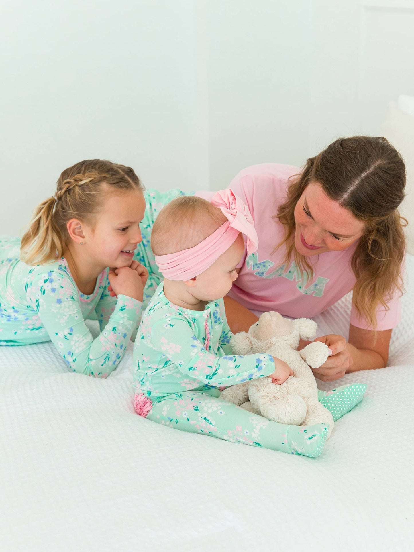 Bamboo Mint Meadow Ruffle Footie Sleeper