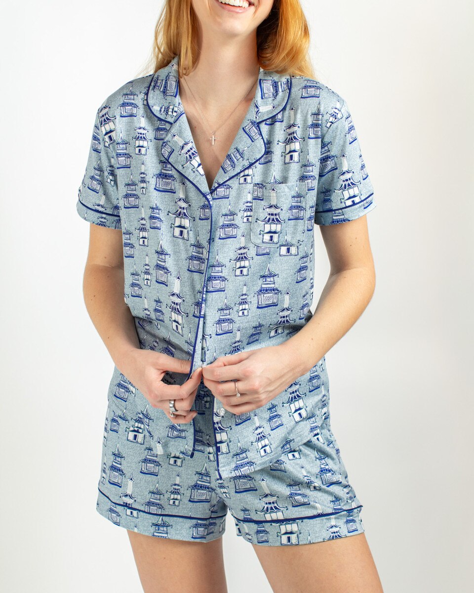 Pagoda Short Sleeve Pajama Top