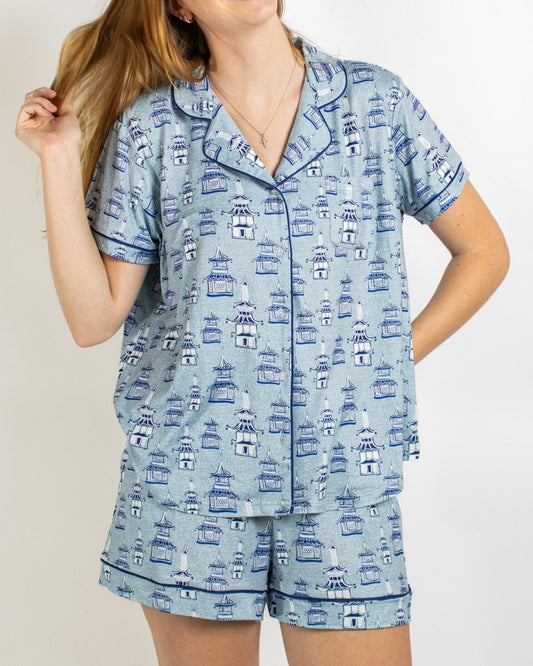 Pagoda Short Sleeve Pajama Top