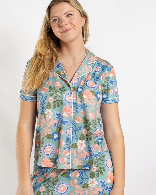 Lizzie Short Sleeve Button Up Pajama Top