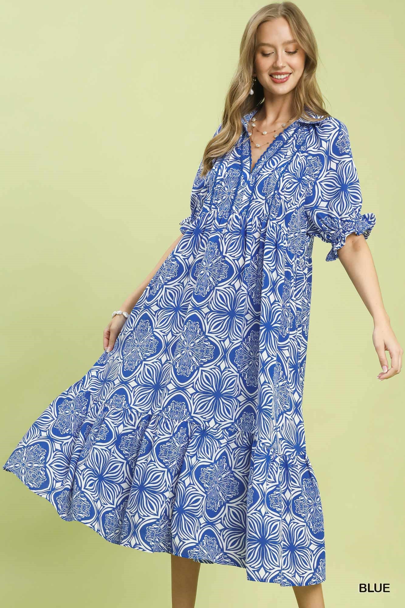 By the Sea Blue Midi Dress