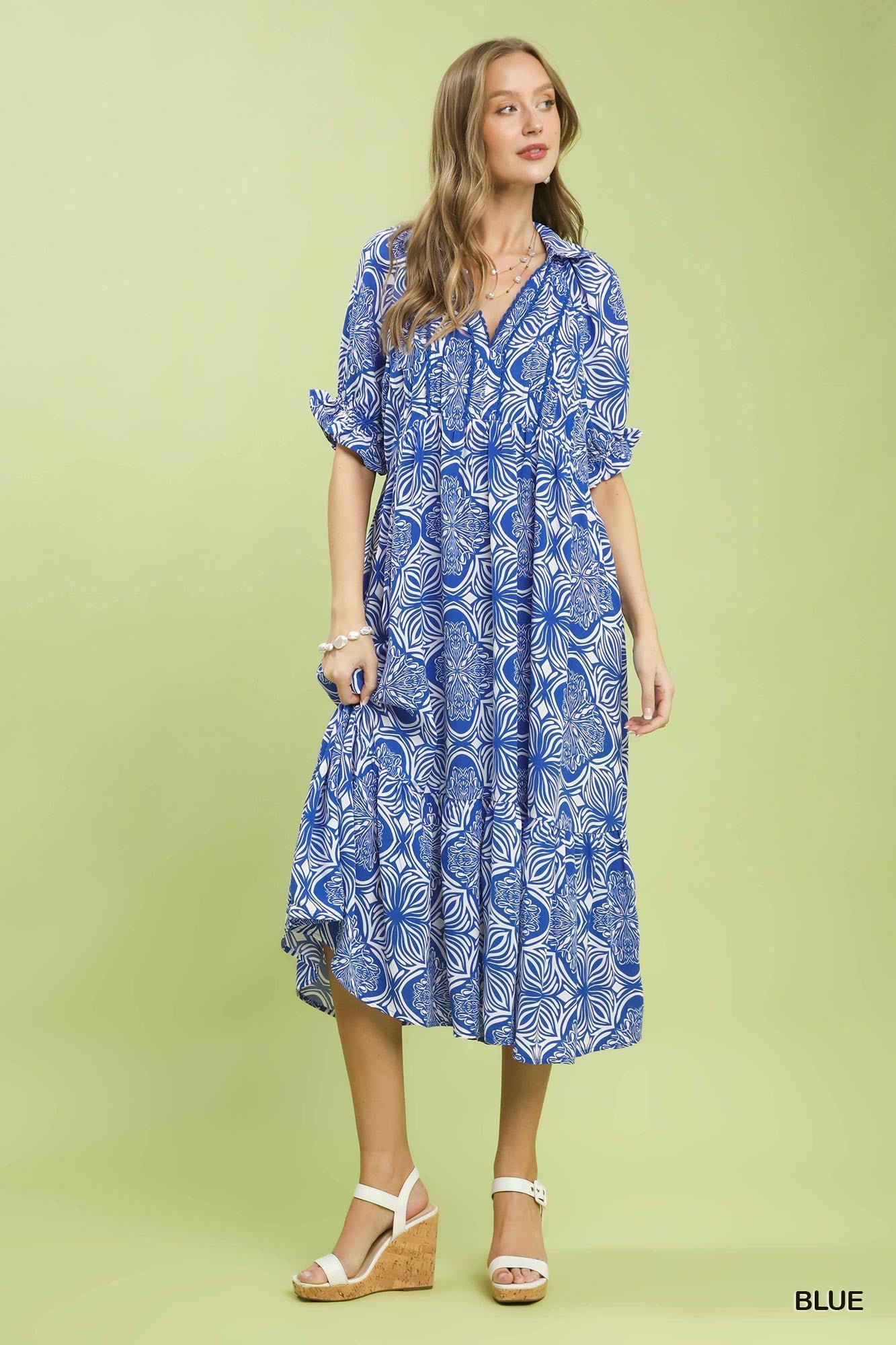 By the Sea Blue Midi Dress