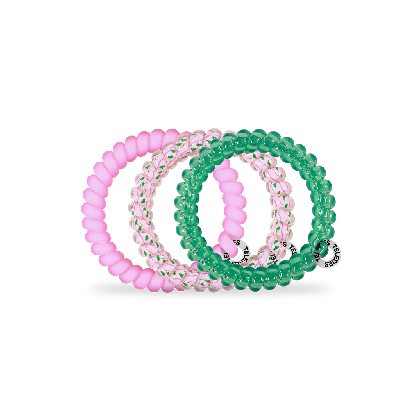 Teleties Spiral Hair Coils | Small | Merry Pinkmas Hair Ties