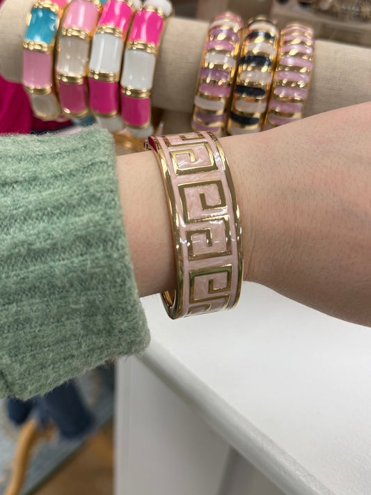 Emily Greek Key Bangle Bracelet