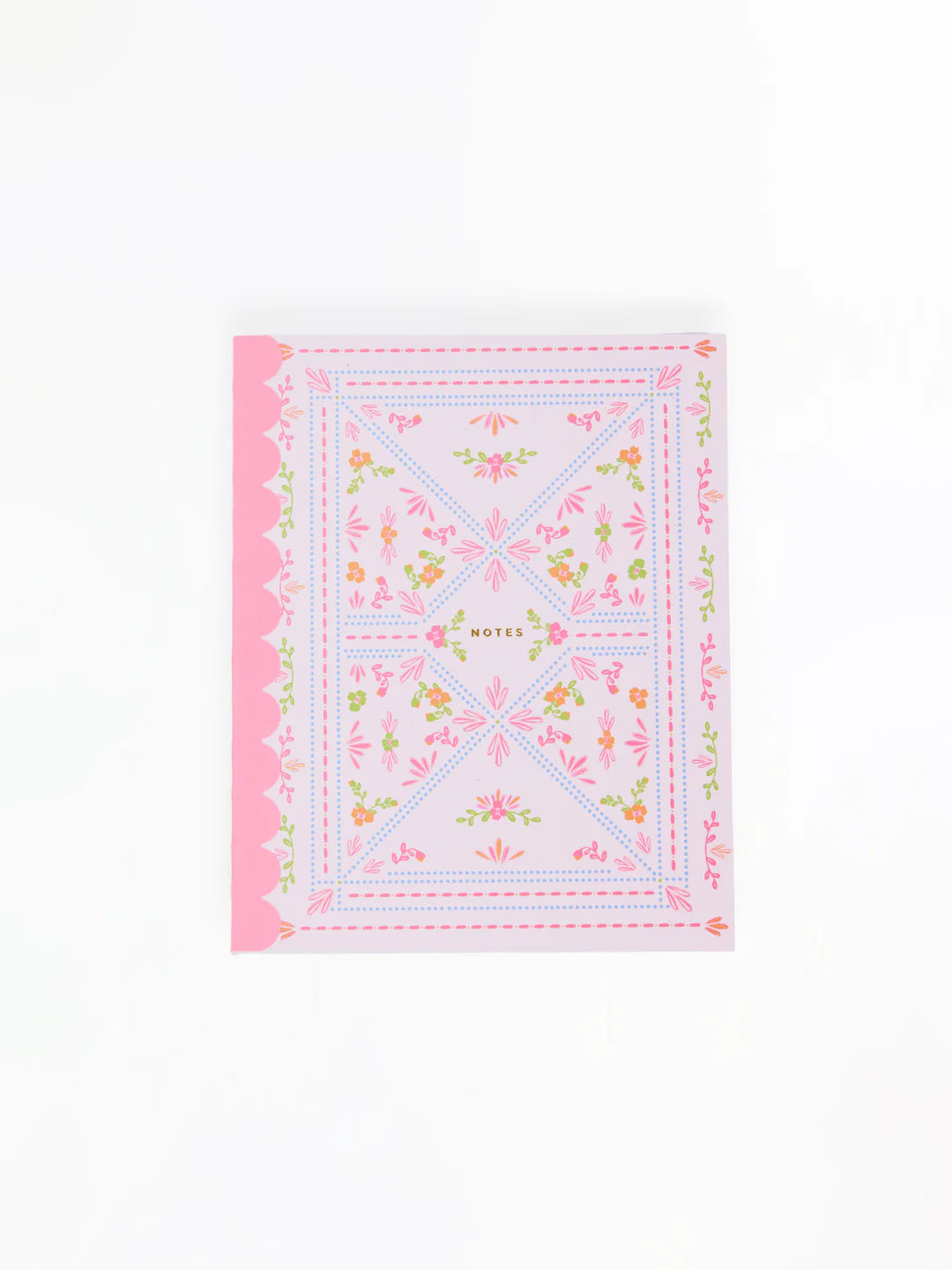 Floral Stitch Scalloped Notes Notebook