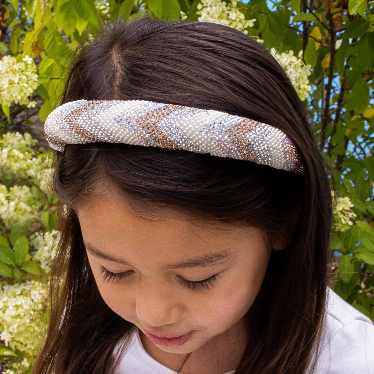 Girl's Chevron Rhinestone Headband