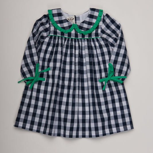 Priscilla Navy Buffalo Check Dress