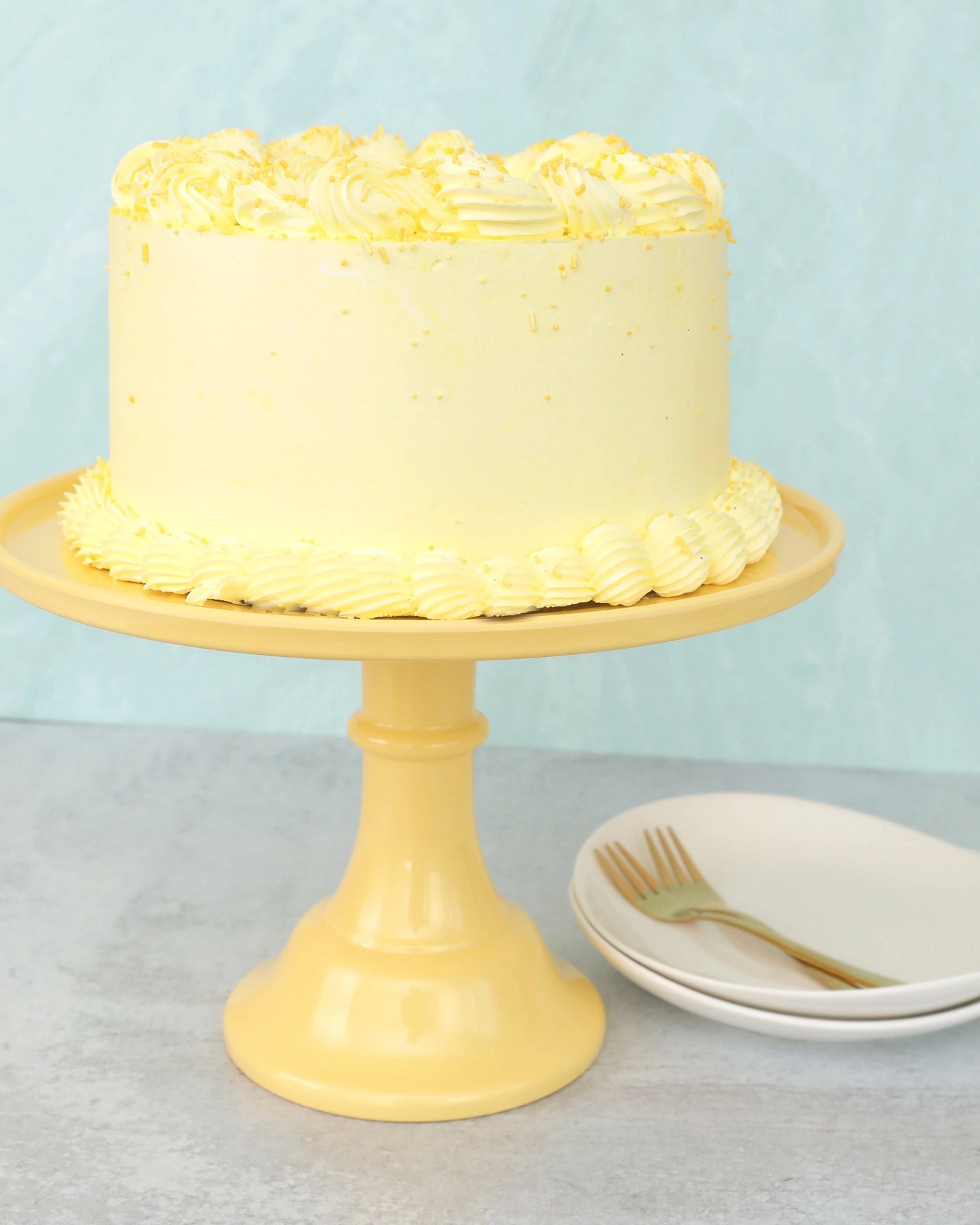 Daisy Yellow Melamine Cake Stand