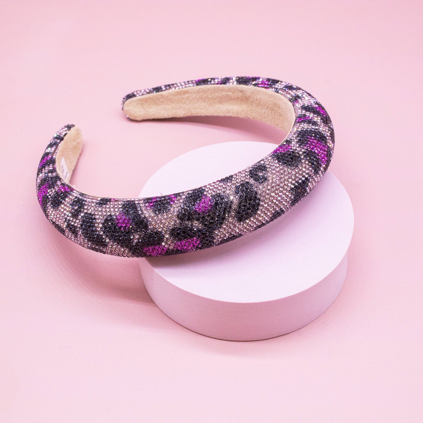 Girl's Purple Leopard Rhinestone Headband